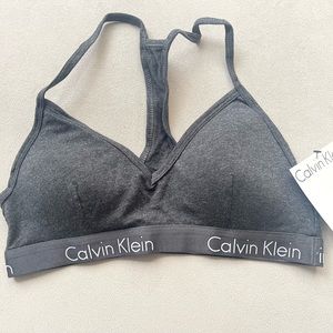 NWT - Calvin Klein Sports Bra Women Medium Grey Athletic